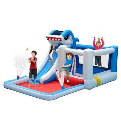 MYTS Kids Inflatable Shark Water Slide Bounce House Jumper Bouncer Jump Bouncy Castle